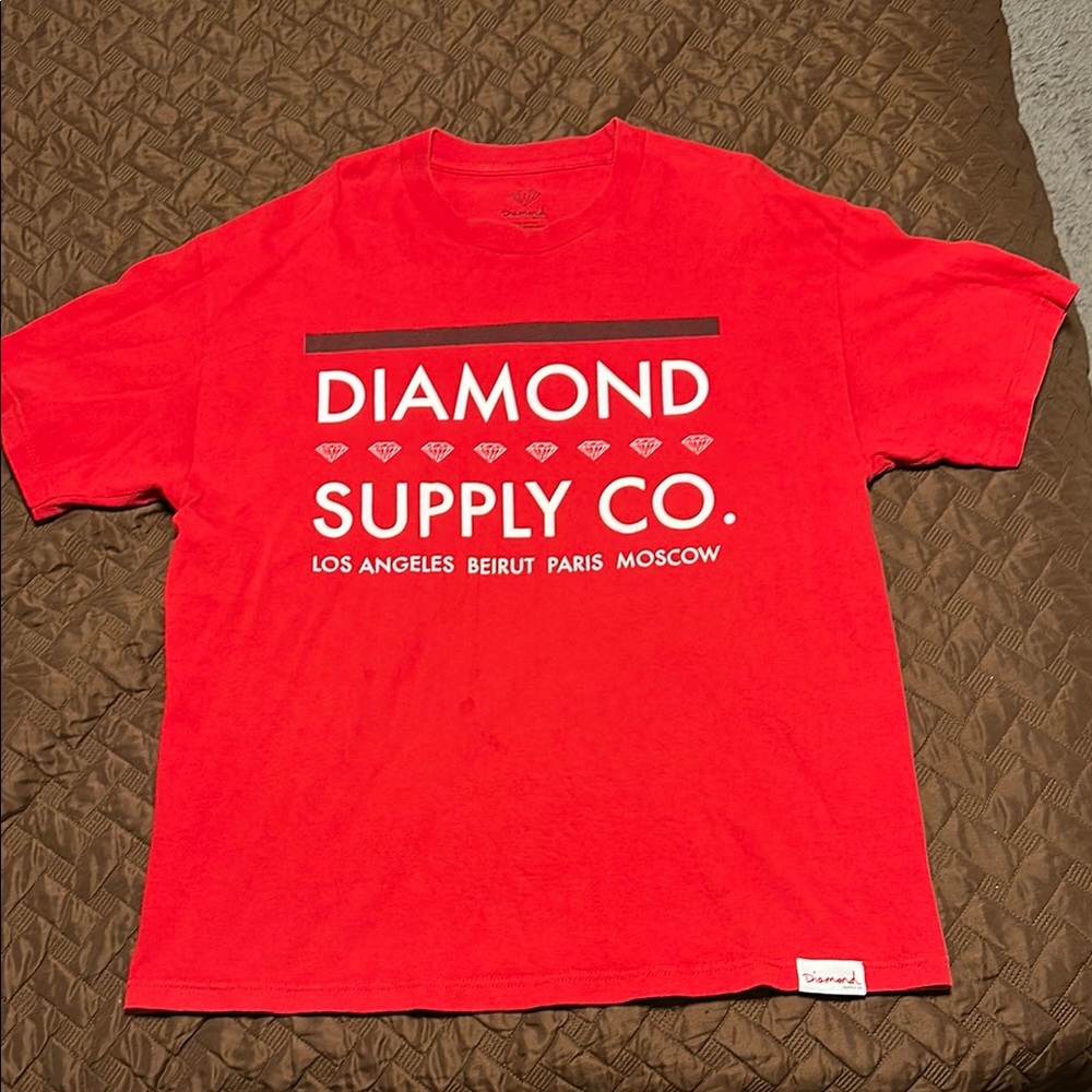Diamond Supply Co. Red Short Sleeve Tee